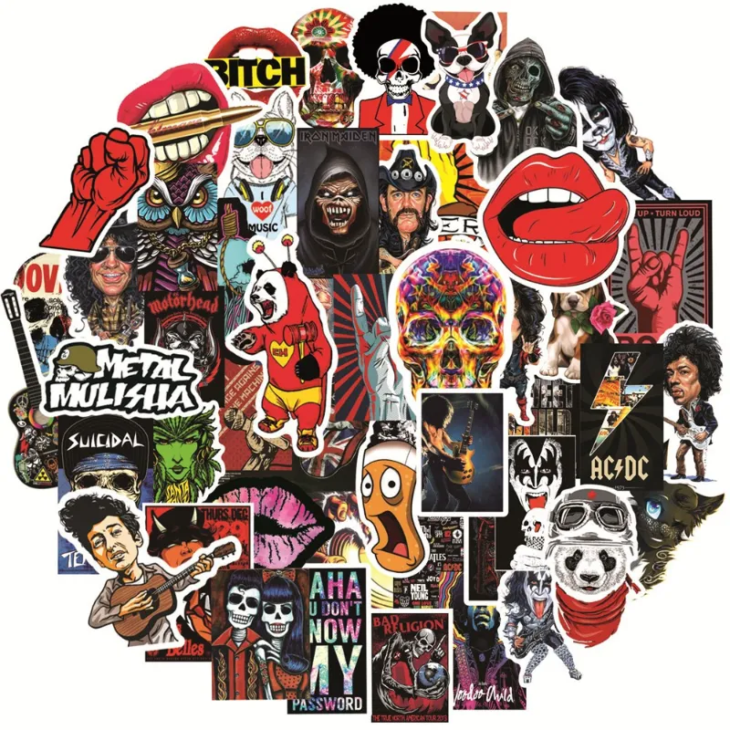 Adesivi da viaggio all'aperto, 50 pezzi, skateboard, graffiti
