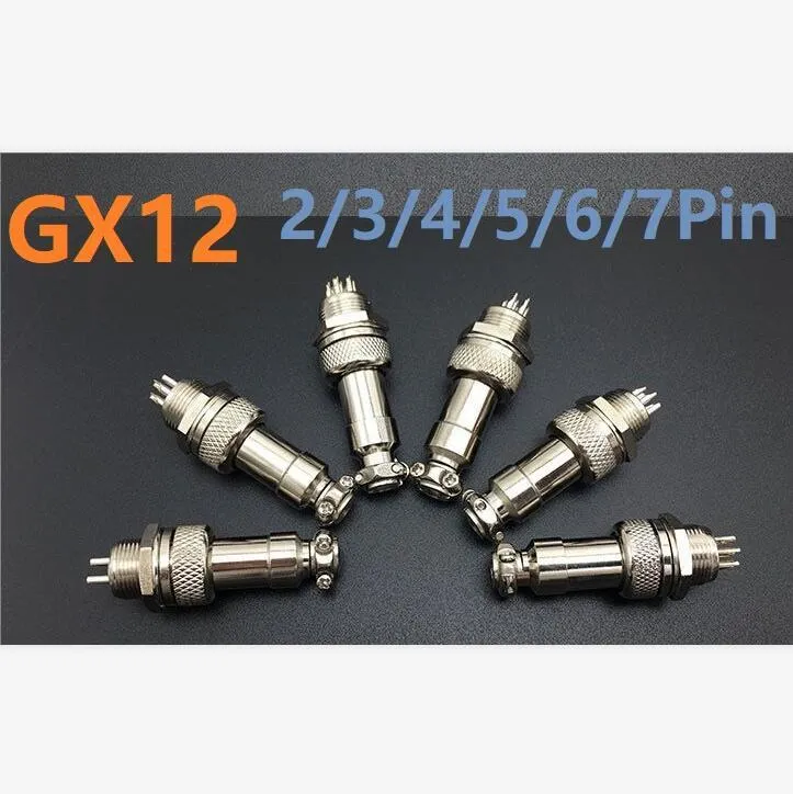 Autres accessoires d'éclairage 1set GX12 mâle femelle 2/3/4/5/6/7 broches 12mm connecteur de panneau de fil prise d'aviation prise circulaire prise autre