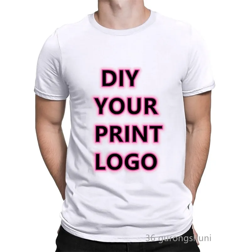 T-shirt personnalisé faites votre conception hommes femmes bricolage imprimer Original haute qualité cadeaux d'anniversaire t-shirt 220614