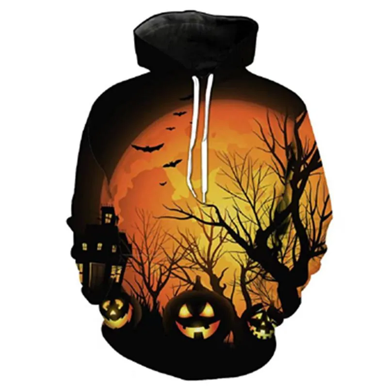 Men's Polos Halloween Celebration Casual Super Oversized Hoodie Men's Sweatshirt Tops Creative Pumpkin Style Autumn HoodiesMen's Men'sMe