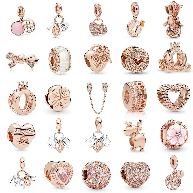 Rose Gold Series 925 Silver Pandora Charm Sets Sale For DIY Bracelet Jewelry Fine Beads Pendant From Cutepandora 5.82 DHgate.Com