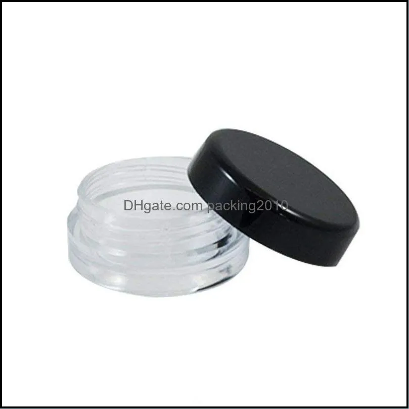 Lip Balm Containers 3G/3ML Clear Round Cosmetic Pot Jars with Black Clear White Screw Cap Lids And Small Tiny 3g Bottle
