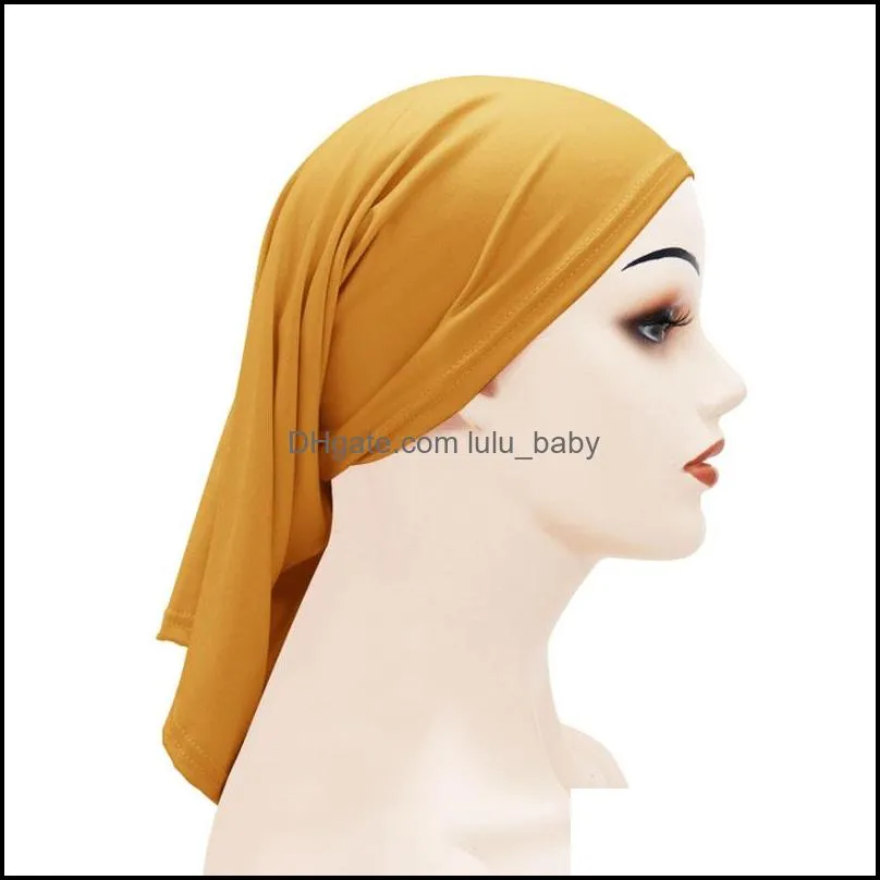 solid color women girl headscarf caps bandana beanie turban head wrap band hat lady bonnet fashion accessories