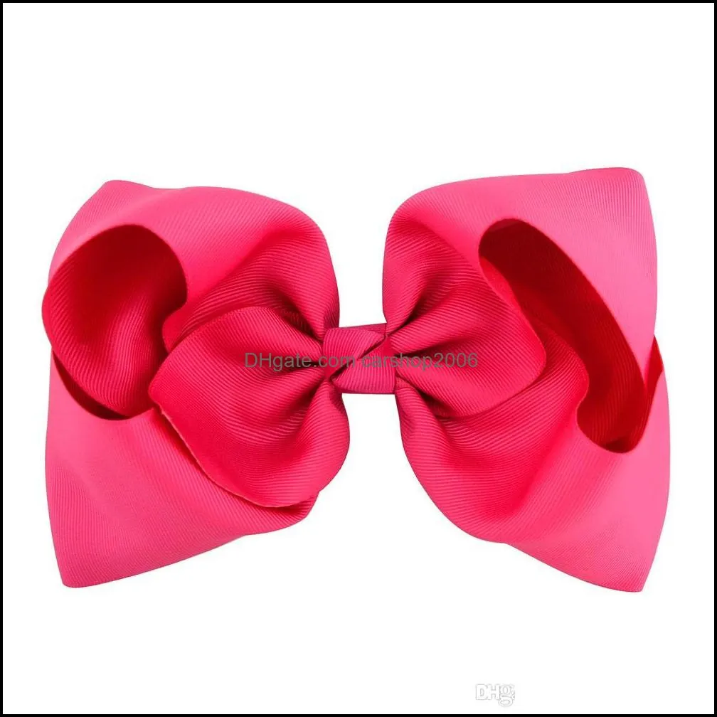 20 Colors 8 Inch Large Grosgrain Ribbon Bow Hairpin Clips Girls Large Bowknot Barrette Kids Hair Boutique Bows Children Hair