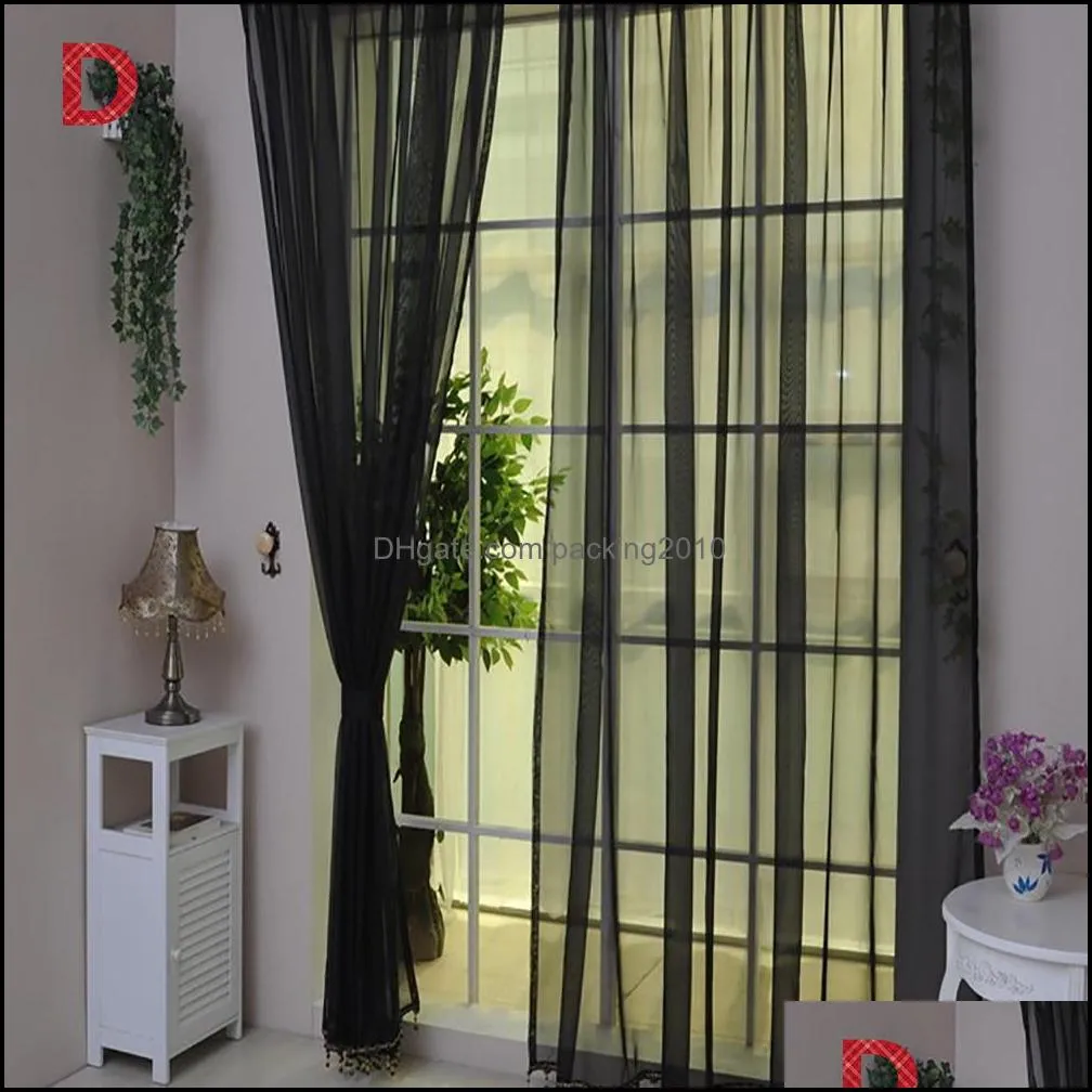 Gajjar Pure Tulle Door Window Curtain Drape Panel Sheer Scarf Valances Micro-transparent Light-weight Gauze Transmission 100x200