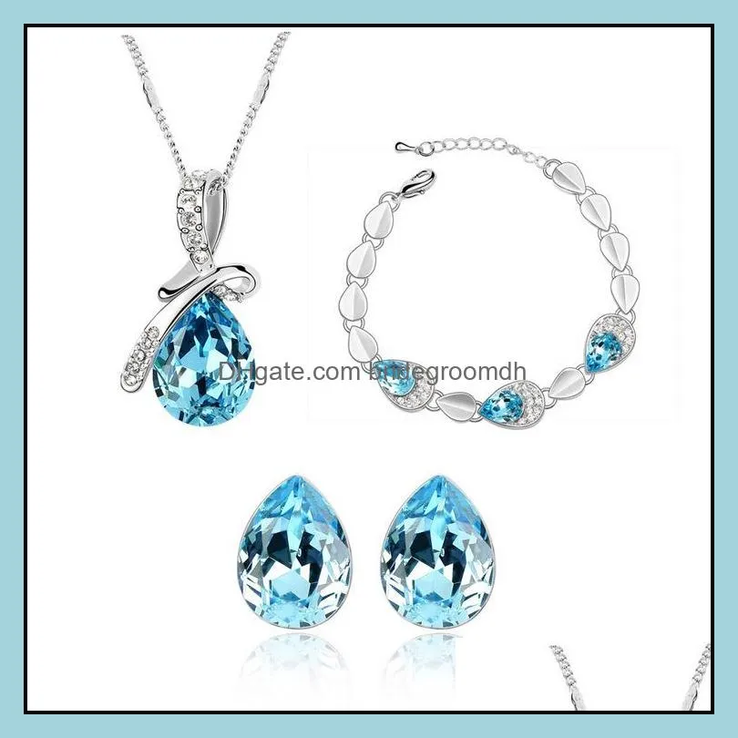 Arrival year Jewelry Austria Zircon Crystal Necklace/Earrings/Bracelet Diamond Shoe jewelry Sets