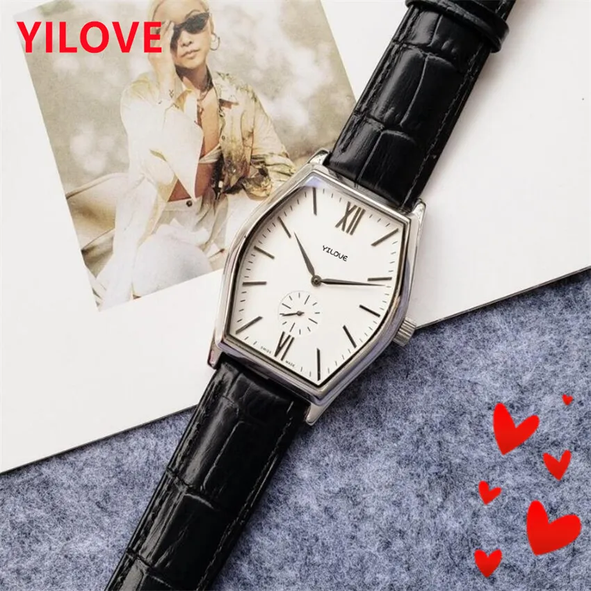 Montre de Luxe Business Mens Reloj para mujer Moda de lujo Pequeño Dial Trabajo Famoso Reloj Cronómetro Impermeable Negro Correa de cuero genuino Relojes deportivos