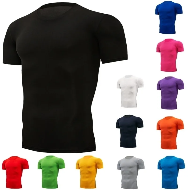 Quick Dry Running Herren-Kompressions-T-Shirt, atmungsaktiv, Fußballanzug, Fitness, enge Sportbekleidung, Reiten, Kurzarm-Shirt, Workout 220521