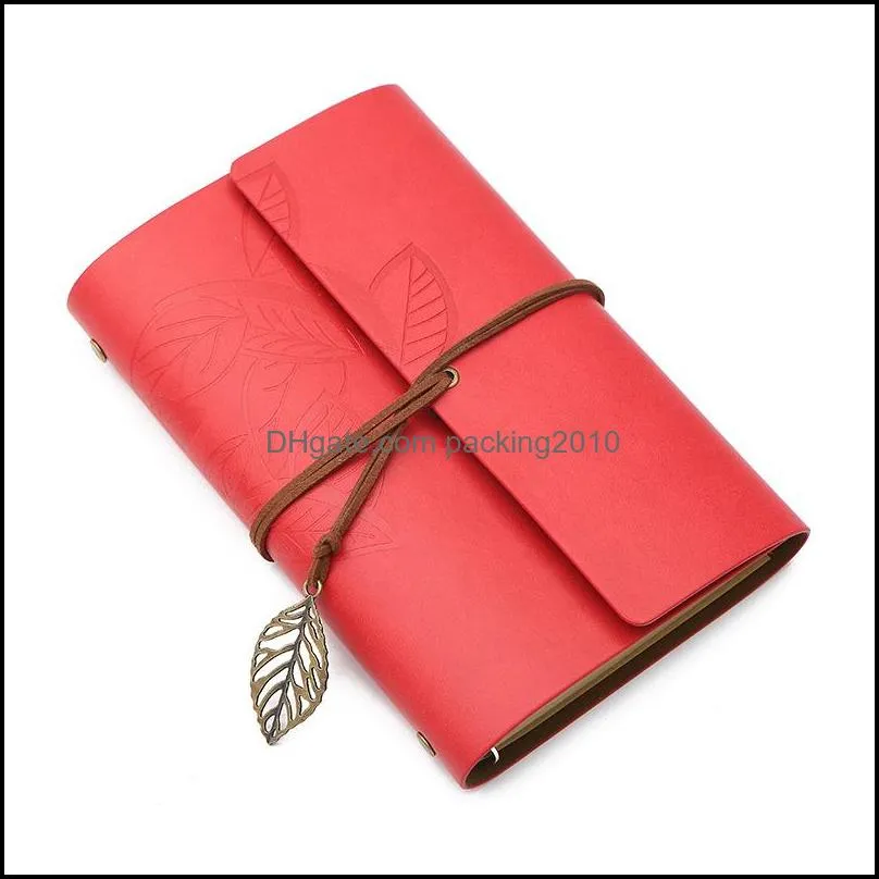 Refillable Leather Notepads Travel Journal Diary Notebook Loose Leaf Vintage Planner with Blank Unlined Paper XBJK2112