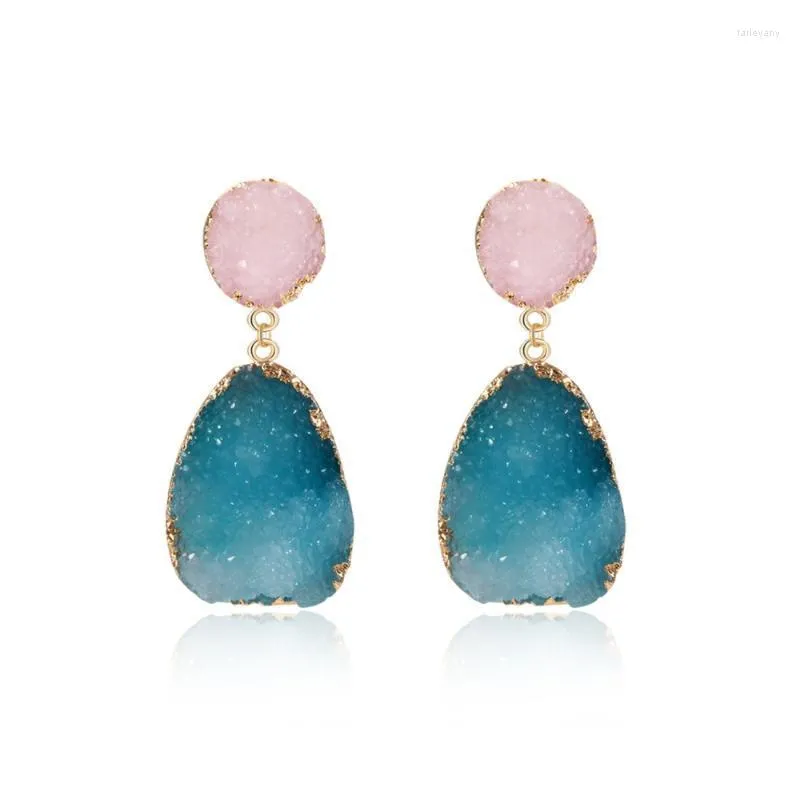 Dangle Chandelier 1 paire bohême résine pierre boucles d'oreilles femmes bijoux cadeau boucles d'oreilles faites à la main oreille pour femme grand Long cadeau Dangle Farl22