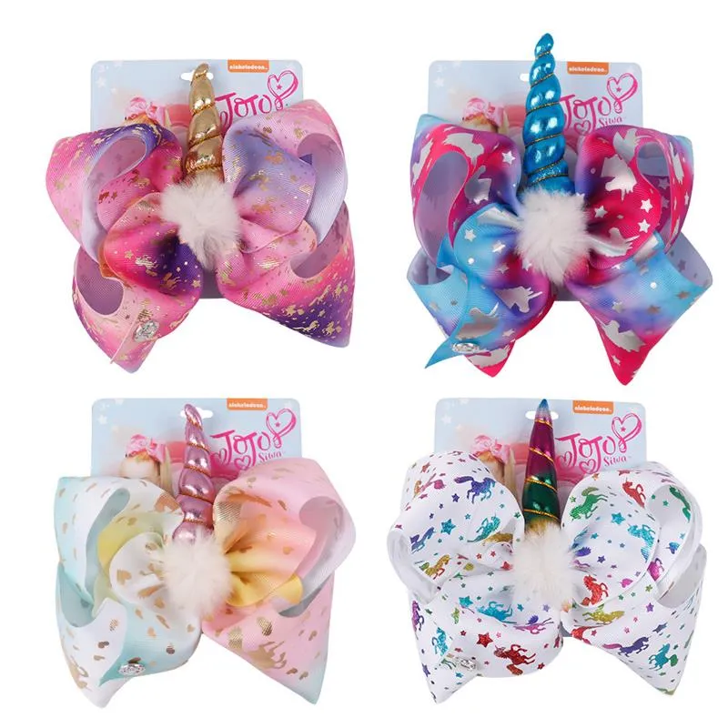 8 inch mode grote boog hoorn pluche bowknot haarclip kinderen babymeisjes verjaardag cadeau schattige haaraccessoires