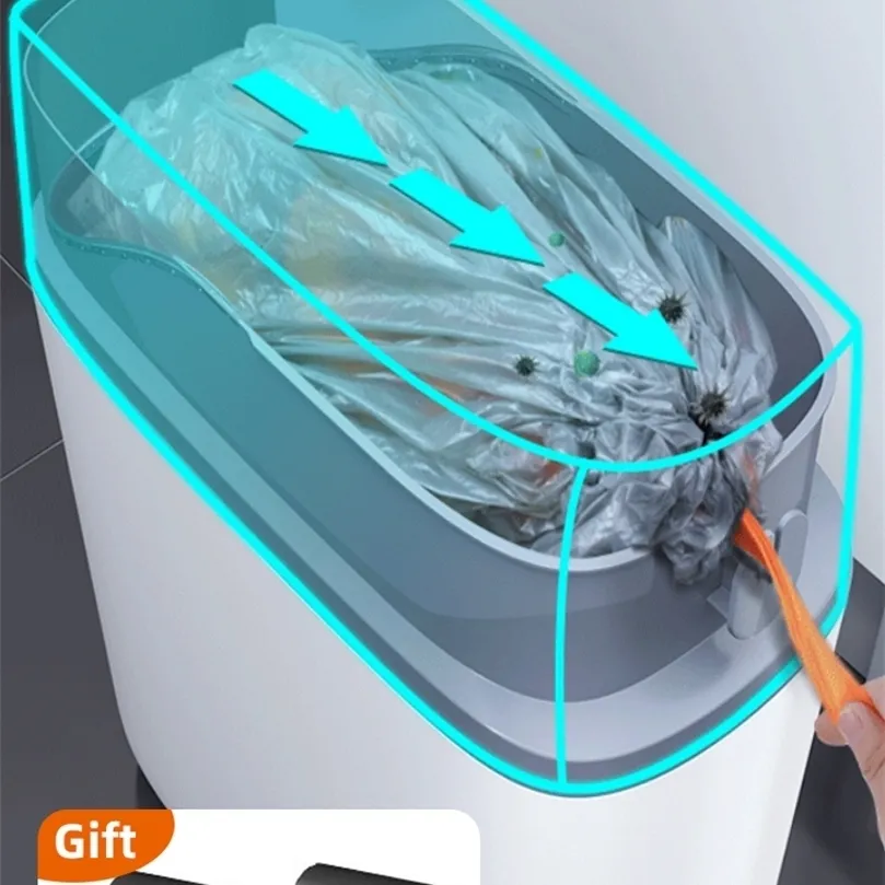 Joybos 13l Skräp kan dammsugare Bin för kök Badrum Vattentät Stora Automatisk Avfall Bin Förpackning Bin Darwstring With Lid 220408