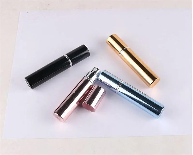 7ml Glass Perfume Bottle Aluminum Shell Portable Spray Bottles Empty Refillable Cosmetic Atomizer Pocket Travel Liquid Sprayer Scent Pump Case Makeup Containers