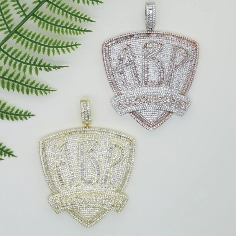 2022 Iced Out Baguette Initial Letter ABP Charm Pendant