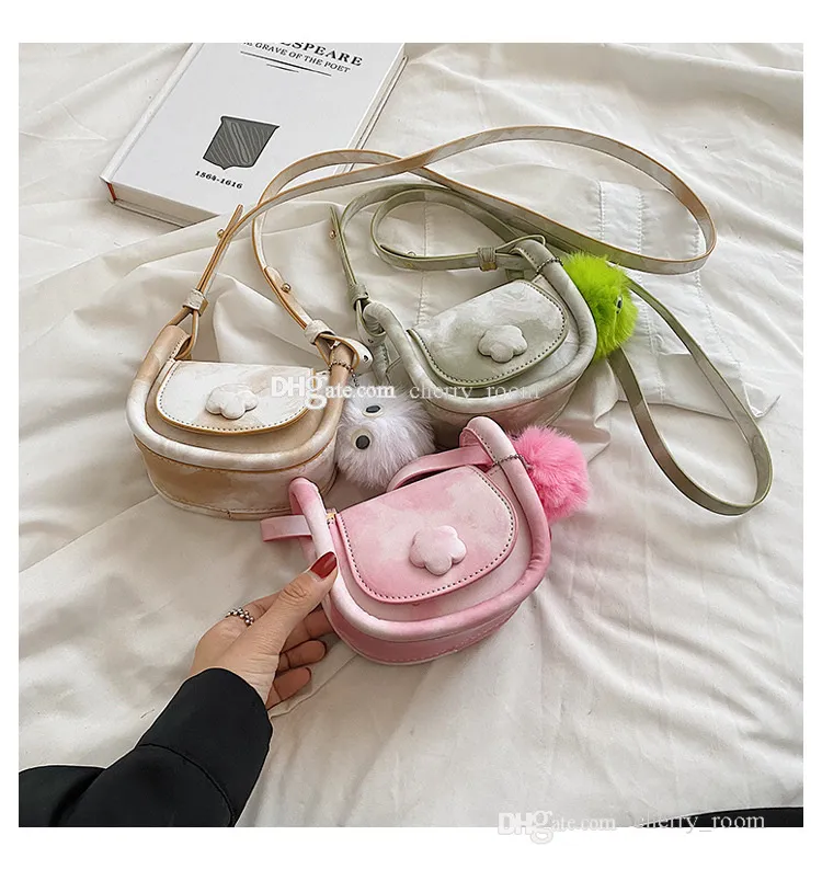 Mini Children's Small handbags Summer Korean fashion kids flower dyed crossbody bag baby girls casual one shoulder messenger bags F1348