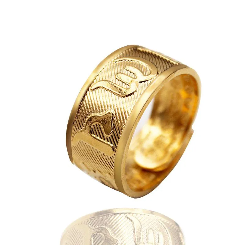 Кластерные кольца шесть слов, открытые для женщин, мужчины, золото, с 7 до 11 благословит украшения пальцев, никогда не исчезают