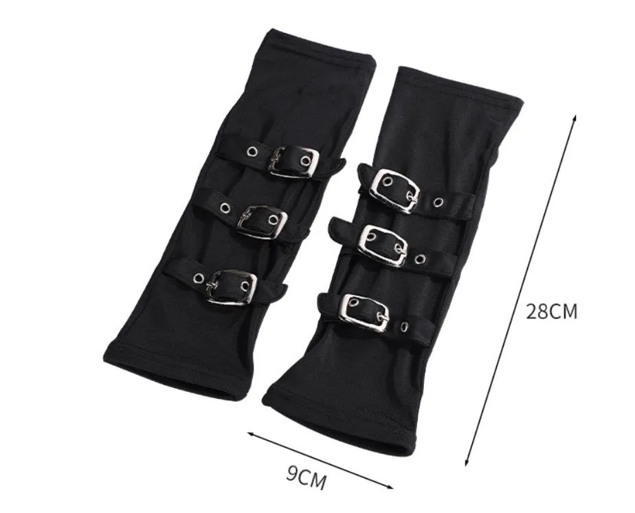 2 Pares De Guantes De Rejilla Sin Dedos Para Mujer | Largos Y Cortos Con Manga De Malla | Estilo Años 80, Gótico, Punk Y Emo | Perfectos Para Fiestas Y Cosplay