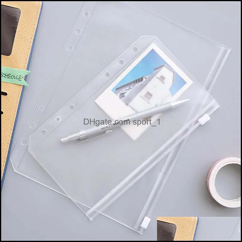 Waterproof File Folder A5/A6/A7 PVC Zip Bag Transparent Envelope Pouch Frosted Zipper Pocket Portable Storage Bags
