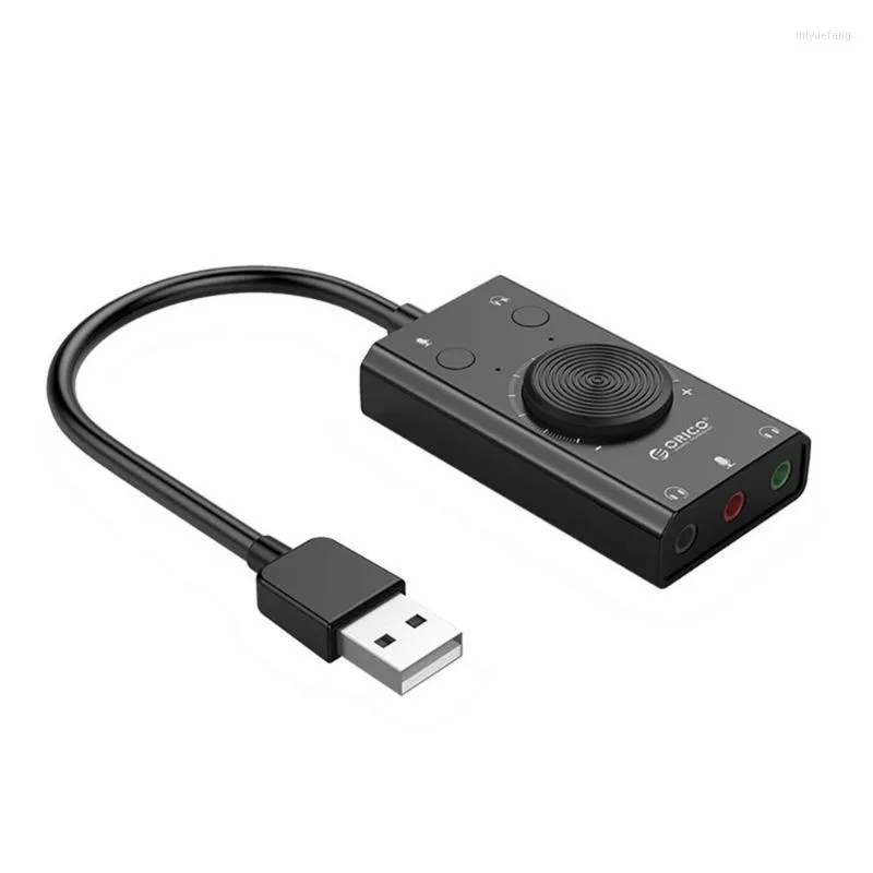 Gadgets Extern USB Sound Card Stereo Mic -högtalare 3,5 mm headset Audio Jack Cable Adapter SWITLE Justering gratis DriveUSB