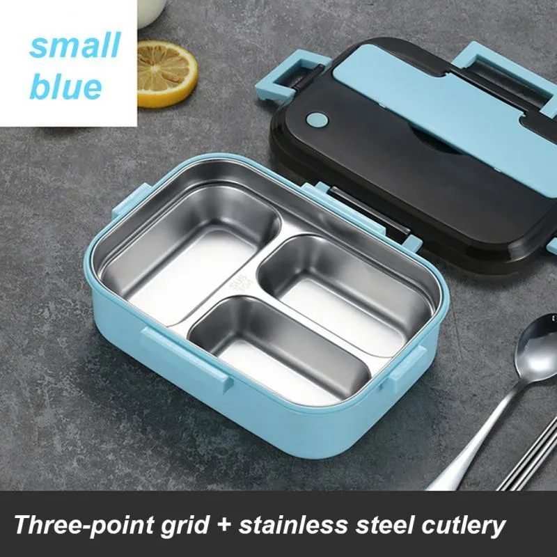 Dinnerware Sets Stainless Steel Lunch Box With Spoon Portable Bento For Kids Insulation Heating Lunchbox Tableware BoxDinnerware DinnerwareD