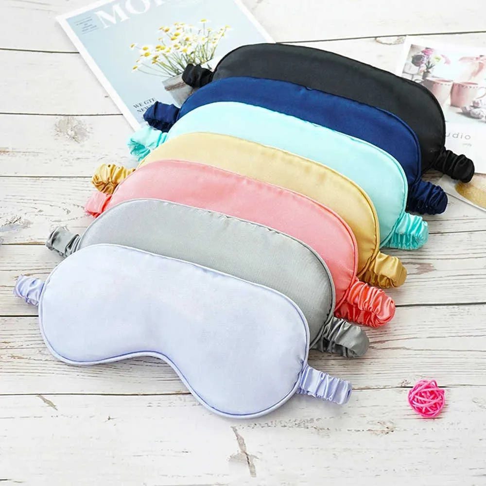 Múltiplas cores Silk Dormir Mask Máscara 1 Pc Pure Color Color Covers para Travel Night Dream Soft e Confortável Sleep Ole Patch