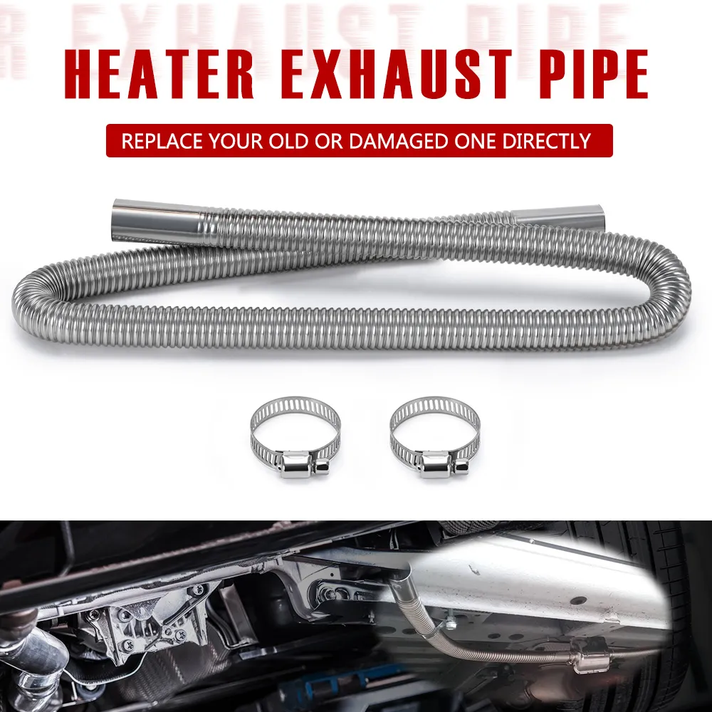 200cm 78 Car Air Parking Heater Exhaust Pipe With 2 Clamps Fuel Tank  Universal Exhaust Flexi Pipe Hose Tube Stainless Steel For Diesel Heaters  PQY SXG03 From Guolipanqingyun1, $4.03