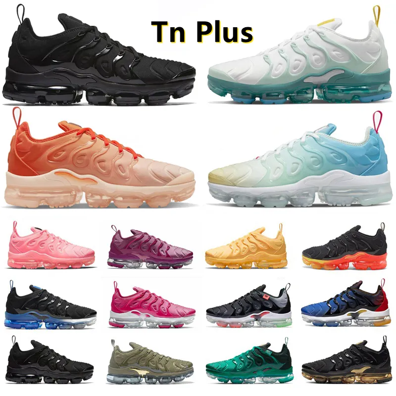 Vapores Max plus TN Running Shoes Mens Air TNS Trainers Volt Fireberry Bubbebum Yolk Triple Black Wolf Grijs Wit Red Blue Fury Cherry Women Outdoor Sneakers