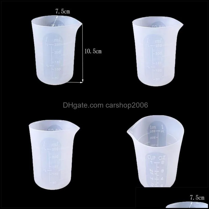 Silicone Graduated Counting Cups Crystal Drop Mold Make Craft Tool Wash Free Measuring Cup No Handle Measure Pot Accessories 4 6ky N2