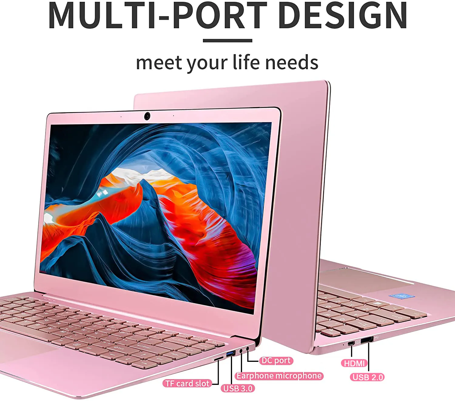 DHgate.com:Pink 14 FHD Laptop: Intel Celeron J4125, 8GB RAM