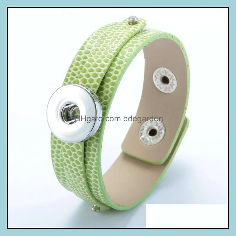 Hot Wholesale Newest Design Ginger Snap Bracelet Snap Buttons Leather Bracelets For Women Fit 18mm Rivca Snaps Jewelry