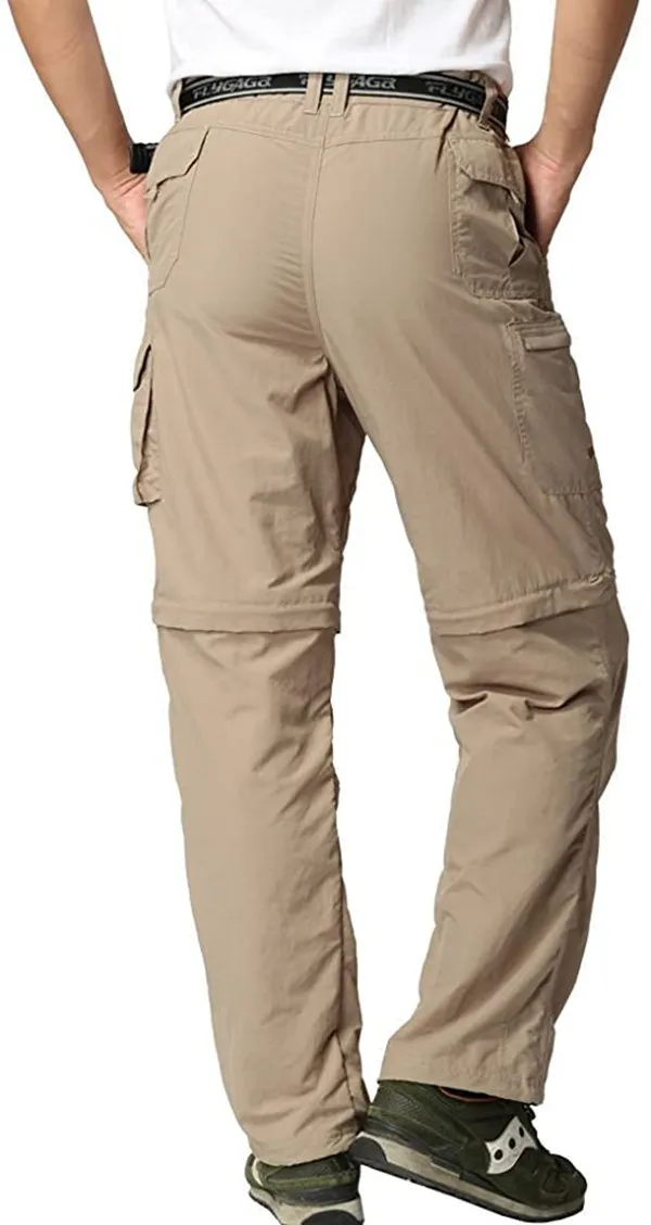 Mens Convertible Hiking Pants Quick Dry, Lightweight, Zip Off Army