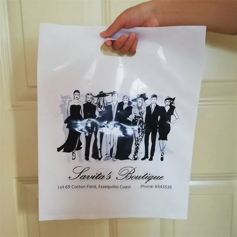 500pcslot Wholesales Making Custom Plastic Bags Printed Your for Shopping Party Gift Packaging Bag 220704