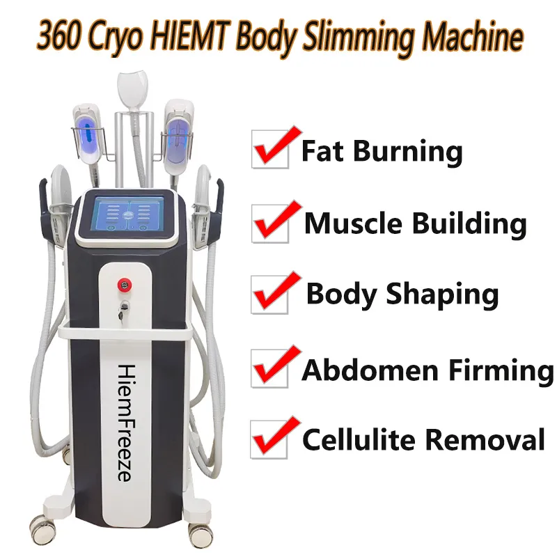 Cryo-afslankmachine door vetcelbevriezing Cryolipolysis-lichaam vormgeven EMS HIEMT Verhoging van de apparatuur voor spierschoonheid