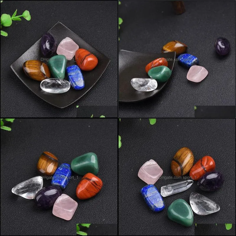 8pcs/set reiki natural stone tumbled stone irregular polishing rock quartz yoga energy bead for chakra healing decoration