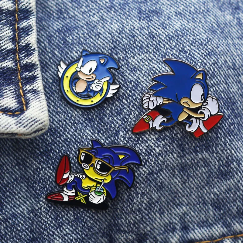 Party Hedgehog Cute Badge Enamel Pin Brooch Anime Lapel Pin for Backpack Women Fashion Partys Small Gift