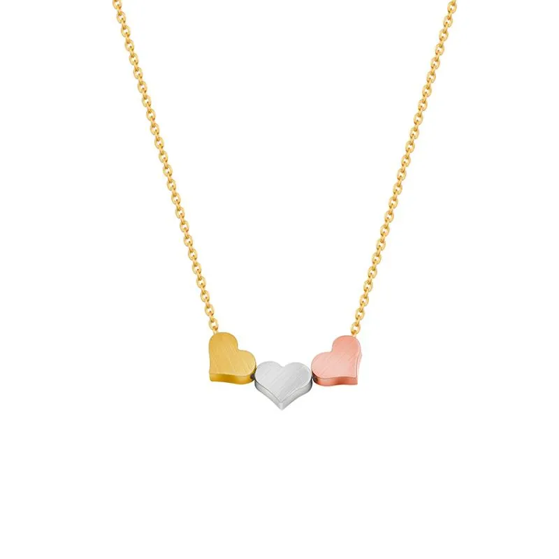 Pendentif Colliers Or Rose Minimal Coeur Pendentifs Pour Femmes Trois Amis Bff Bijoux En Acier Inoxydable Cadeau De Demoiselle D'honneurPendentif