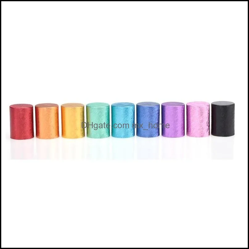 10ml Gradient Color Glass Roll-on Bottles with Stainless Steel Roller Ball, Colorful Brushed Plastic Cap for  Oil Perfume