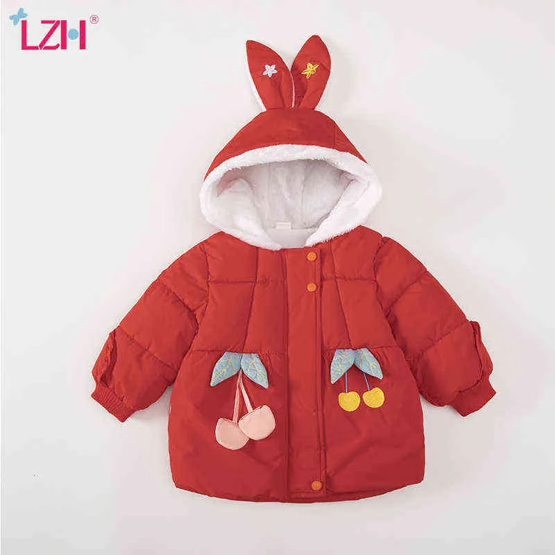 LZH Odzież dziecięca dla dziewcząt jesienna zima ciepła kurtka dla dziewczyn kreskówki maluchowe kurtki dla dzieci uciekające 1-4 rok J220718