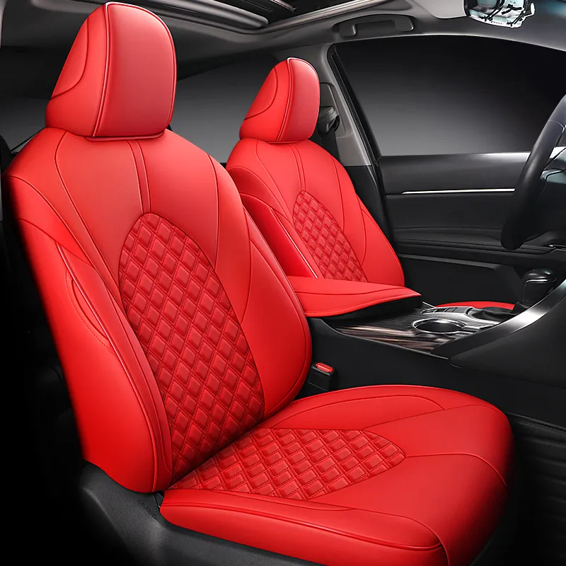 Housse de siège de voiture en cuir PU 3D personnalisée d'origine pour Toyota Camry 18-21 ans universel toutes saisons 1 ensembles accessoires de garniture intérieure