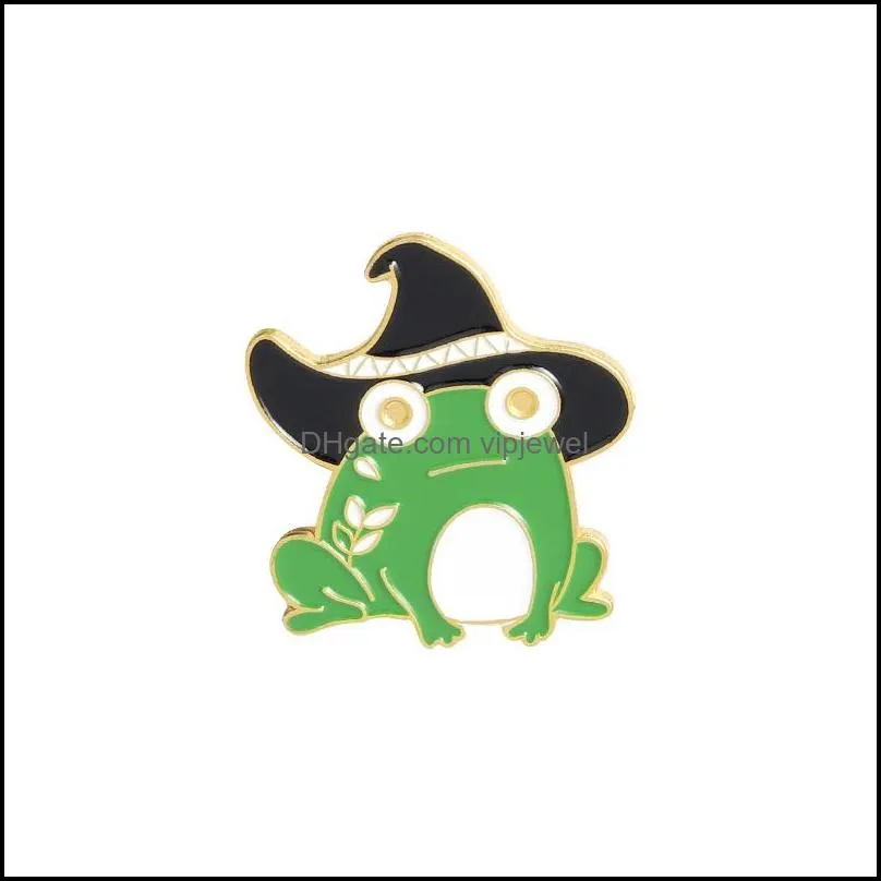 wizard hat frog series brooch student cartoon skeleton enamel corsage badges unisex backpack  sweater clothes collar pins animals brooches
