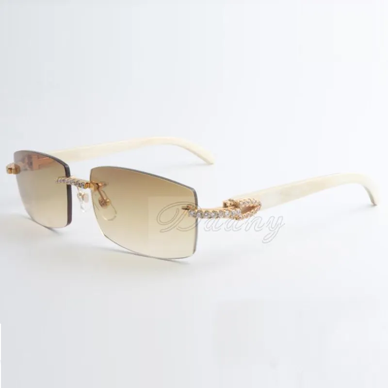 Medium diamond buffs sunglasses 3524012 with White horns sticks and 56 mm lens