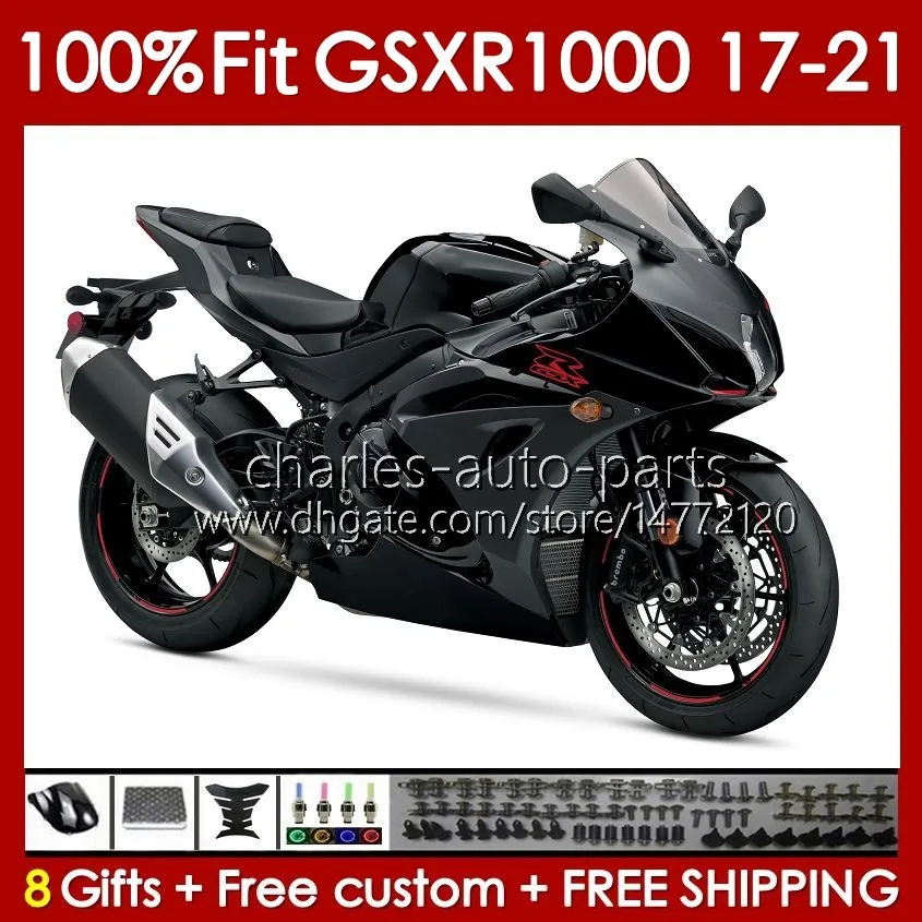 جسم OEM لـ Suzuki GSXR 1000 CC GSXR1000 K17 17-21 هيكل السيارة 146NO.119 GSXR-1000 1000CC 2017 2018 2019 2020 2021 GSX-R1000 17 18 19 20 21 Injection Fairing Fairing Black BLK