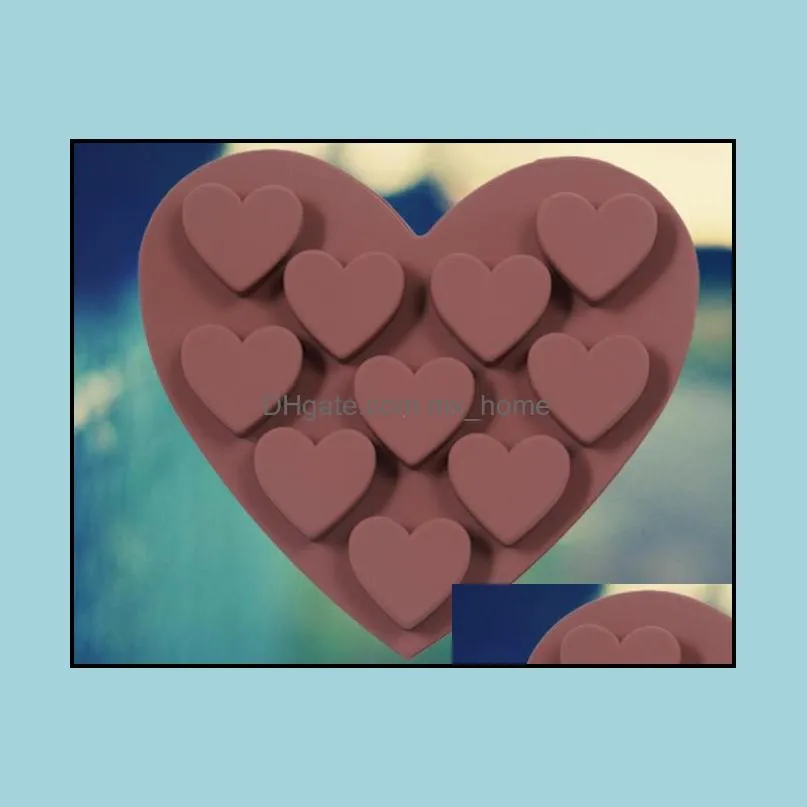 10 cavity Love silicone Mold Heart Cake Candy Chocolate Decorating Ice Cube Tray Makers