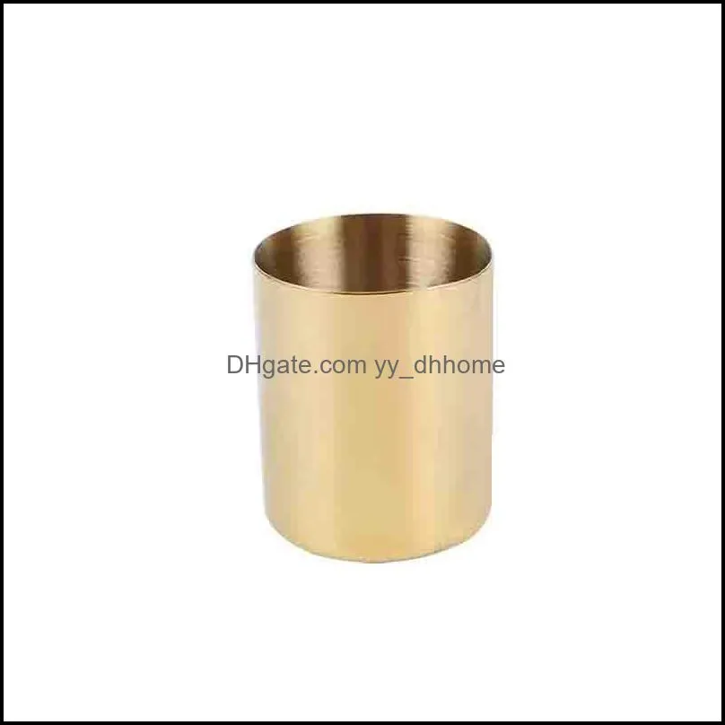 Gold Plated Pen Container Retro Vase Stainless Steel Multi Function Desktop Storage Cup Home Furnishings Fashion Cosmetic Tube New 18yh