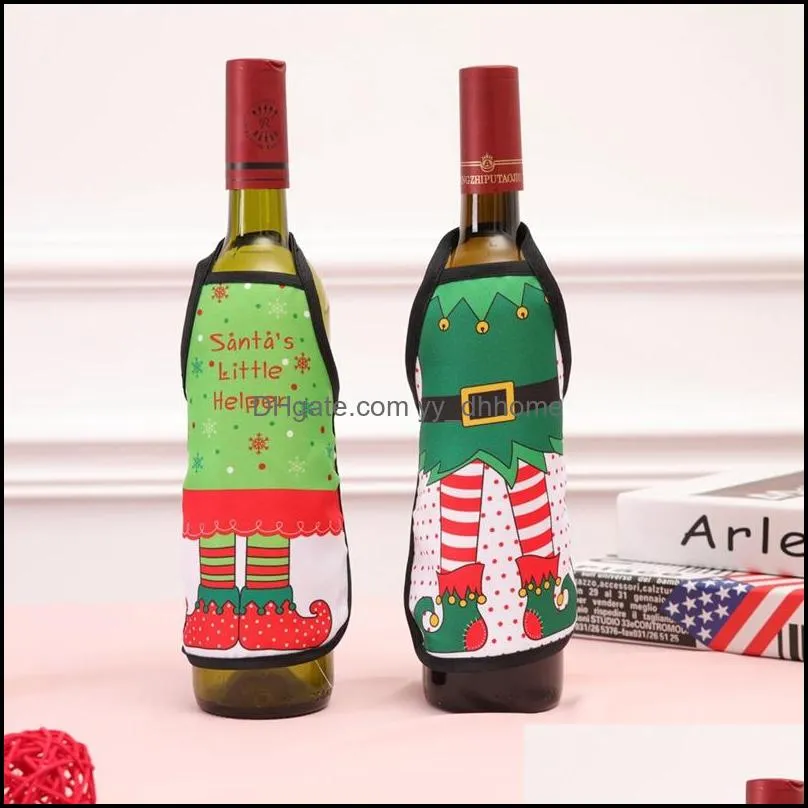 wine bottle cover snowman bottle bag home decoration christmas decoration 2018 santa claus wine bottle cover gift santa sack dh0199