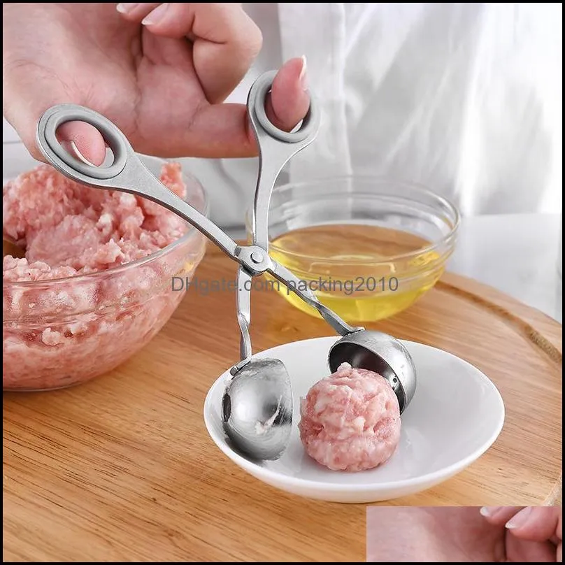 Meat Tools S L Sizes 2pcs Meatball Maker Stainless Steel Meatballs Clip Fish Ball Rice Ball Making Mold Ice Crem Scoop Kitchen