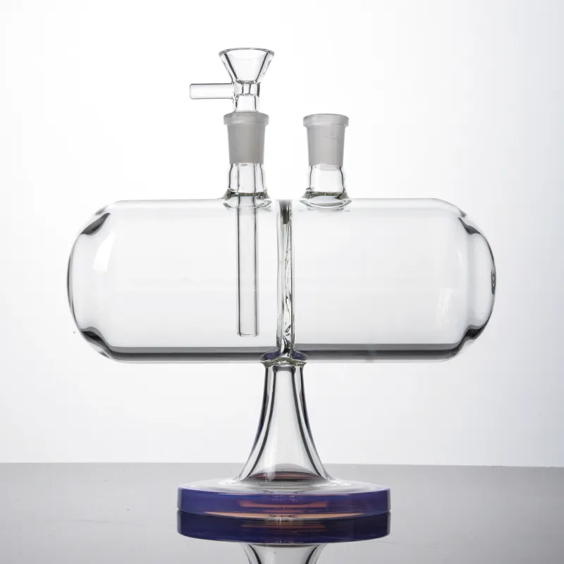 ガラス水パイプインフィニティ滝水ギセル可逆重力オイルダブリグタバコボング 14 ミリメートルメスジョイントボウル XL-2061