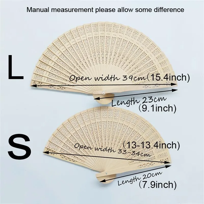 Sandalwood Hand Fan Party Decoration Personalized Gift Engraved Wooden Openwork Folding Handheld Fans Wedding Baby Shower Favors TH0109