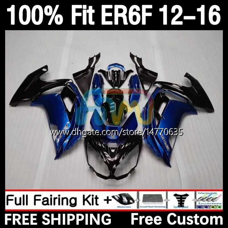 Injection Mold Fairings For KAWASAKI NINJA 650R ER-6F ER6 F ER 6F ER6F 12 13 14 15 16 Bodywork 11DH.34 650-R 2012 2013 2014 2015 2016 650 R 2012-2016 OEM Body gloss blue