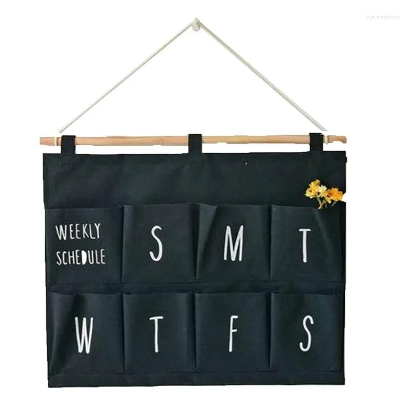 Borsa portaoggetti da appendere Creative 8 tasche Programma settimanale Armadio da parete Organizzatore Scatole Contenitori